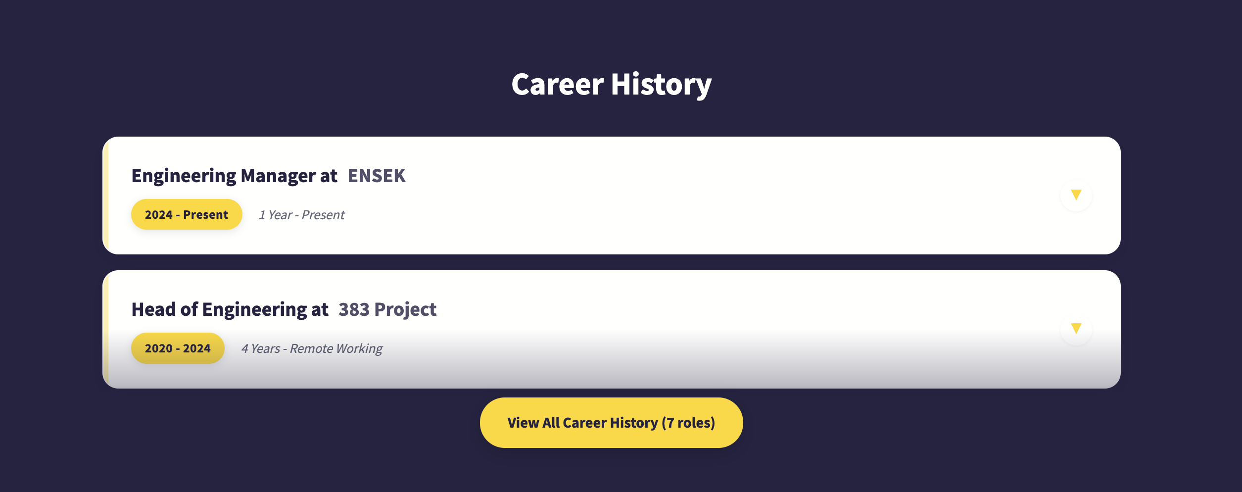 Interactive Career History
